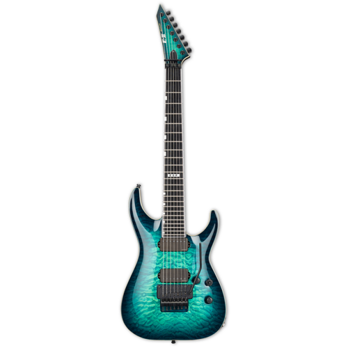 ESP E-II Horizon FR-7 Black Turquoise Burst