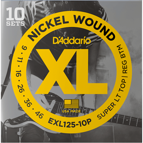 D'Addario EXL125-10P XL Nickel 09-49 - 10 Pack