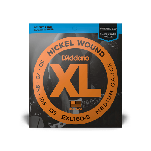D'Addario EXL160-5 XL Nickel .050 - .135