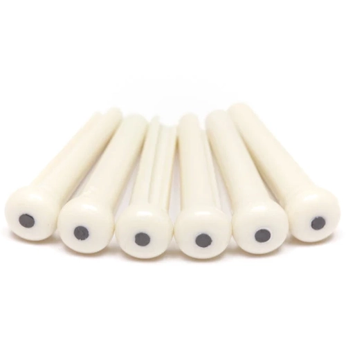Graph Tech PP-1122-00 - White TUSQ Bridge Pins with Black Dot Inlay