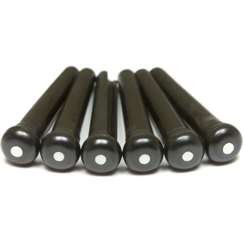 Graph Tech PP-2122-00 - Black TUSQ Bridge Pins with White Dot Inlay
