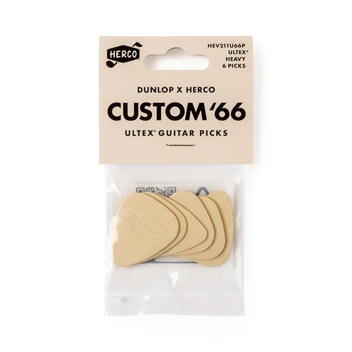 Dunlop HEV211U66P X Herco Custom 66 Heavy Pick - 6 Pack