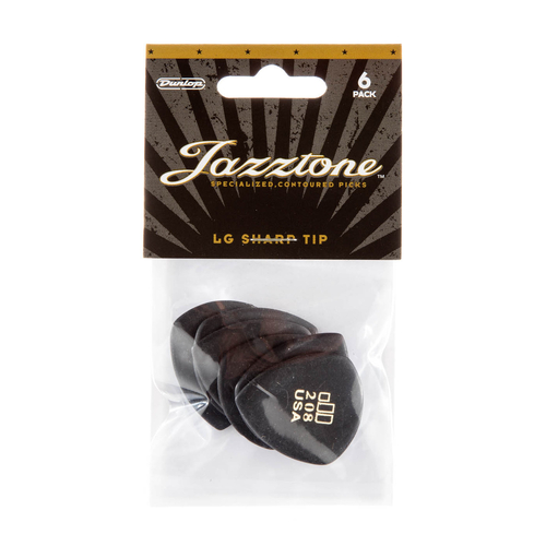 Dunlop 477P208 Jazztone 208 Pick - 6 Pack
