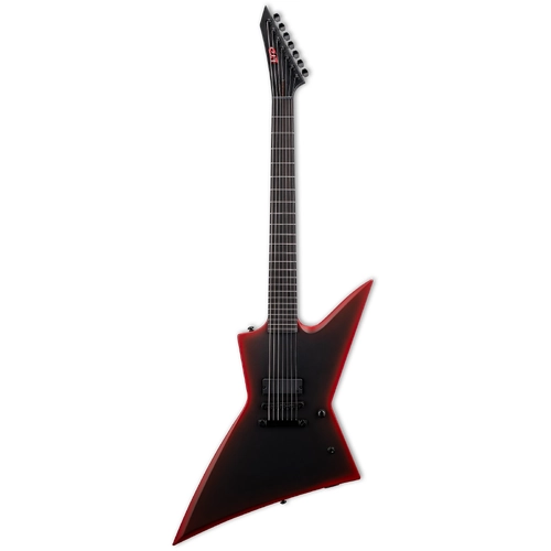 LTD EXL-7 Baritone Black Metal Black Red Burst Satin