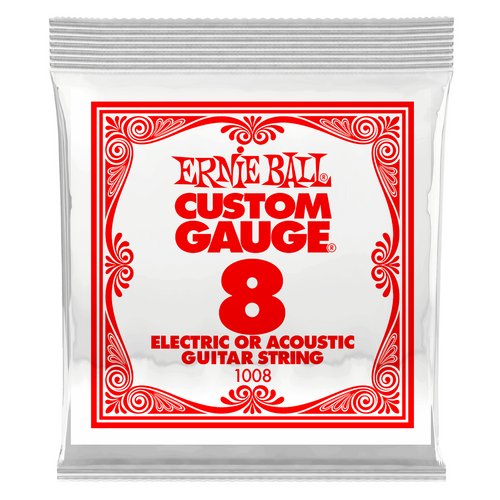 Ernie Ball .008 Plain Steel Electric Or Acoustic Guitar String