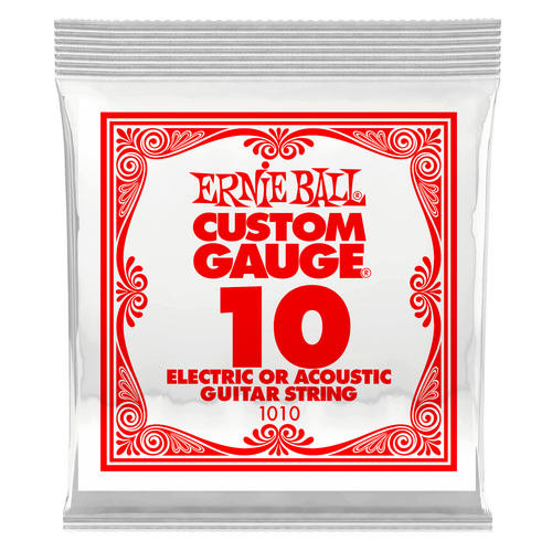 Ernie Ball .010 Plain Steel Electric Or Acoustic Guitar String