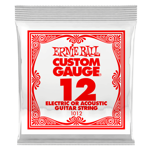 Ernie Ball .012 Plain Steel Electric Or Acoustic Guitar String