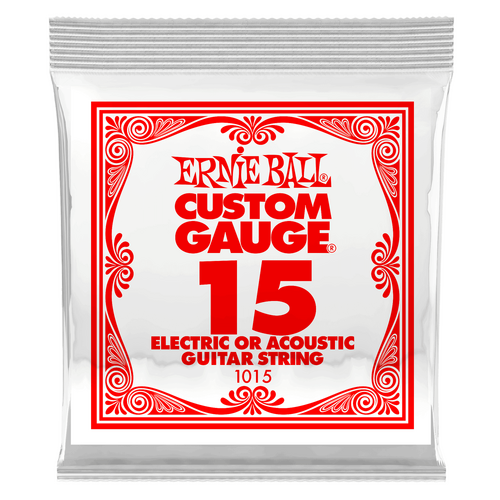 Ernie Ball .015 Plain Steel Electric Or Acoustic Guitar String