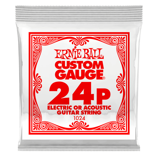 Ernie Ball .024p Plain Steel Electric Or Acoustic Guitar String