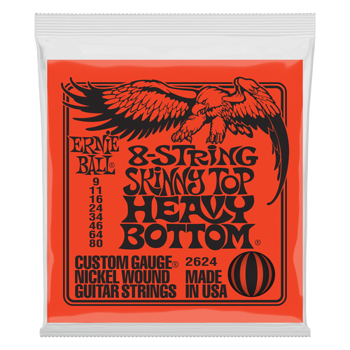 Ernie Ball 8 String Skinny Top Heavy Bottom 9-80