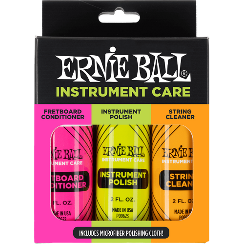 Ernie Ball Instrument Care 3-Pack with Microfiber Polish Cloth