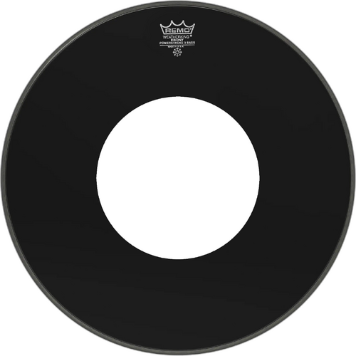 Remo P3-1022-CH Powerstroke® P3 Ebony® Center Hole Bass 22"