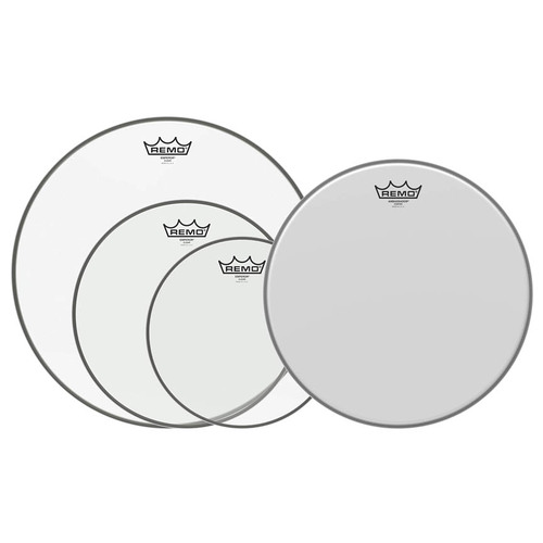 Remo PP-1860-BE Emperor® Clear Pro Pack w Free Coated Ambassador®