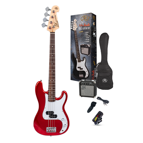 SX SB2SK34 PB Style 3/4 Bass Pack Candy Apple Red