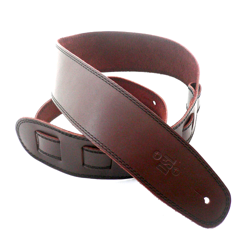 DSL SGE25-17-1 2.5" Single Ply Saddle Brown/Black Leather Strap
