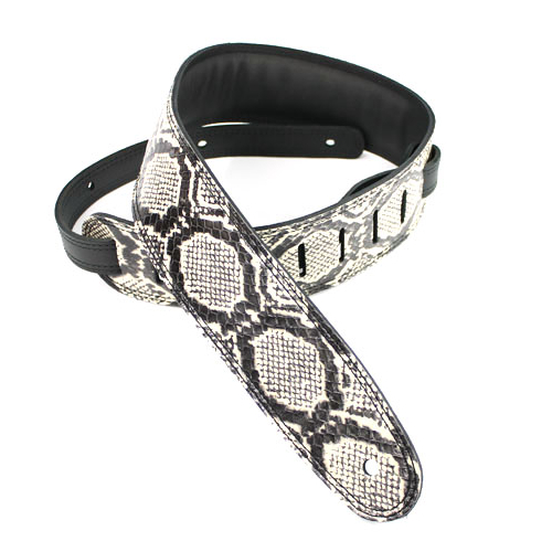 DSL SKG25-33-1 2.5" Snakeskin White & Black Guitar Strap