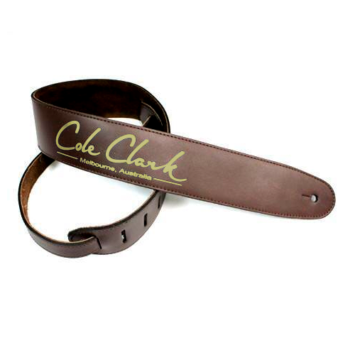 Cole Clark Leather Strap Saddle Brown Gold Lettering