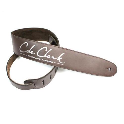 Cole Clark Leather Strap Saddle Brown Silver Lettering