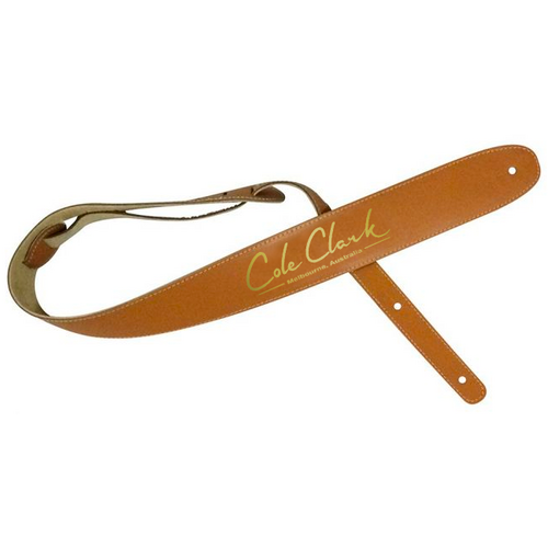Cole Clark Leather Strap Tan Gold Lettering
